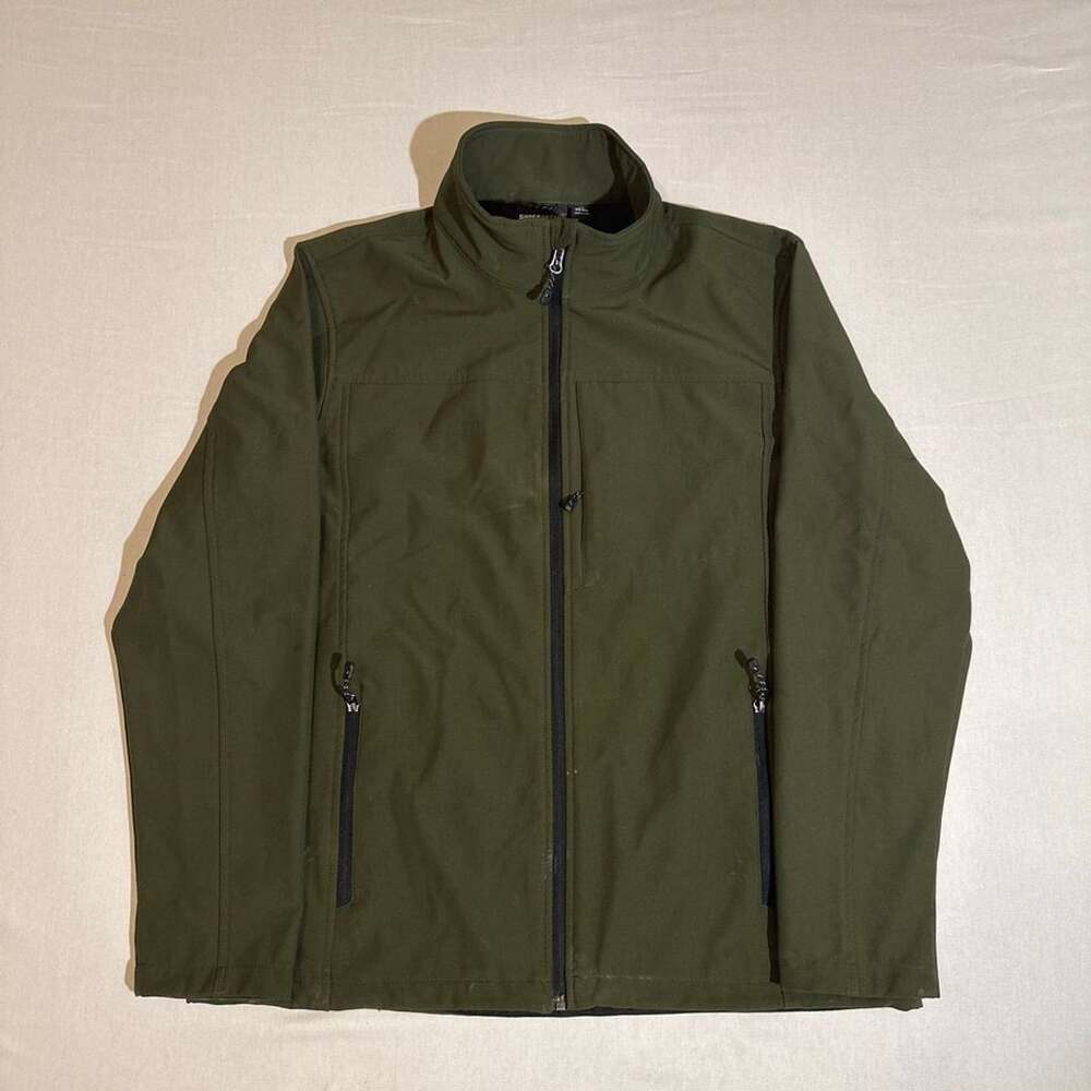 SwissTech Mens Green Soft Shell Fleece Lined Full Zip Jacket Large